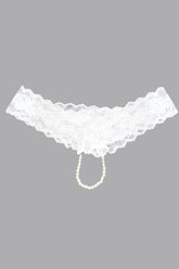 Lace And Open Crotch Pearl String Cheeky - IC7119 by Icollection